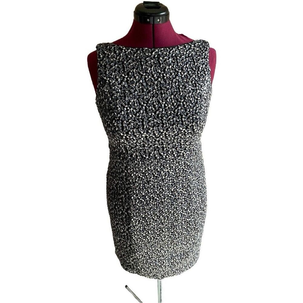 Betty’s F Embroidered Sheath Dress - Black & Grey - Sequin - Size L